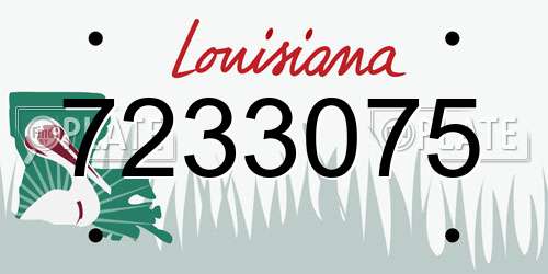 7233075 Louisiana License Plate