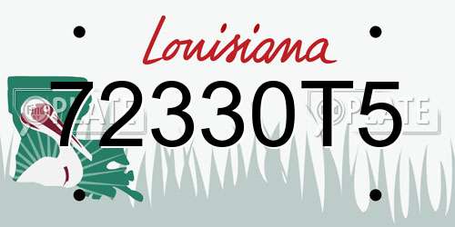 72330T5 Louisiana License Plate