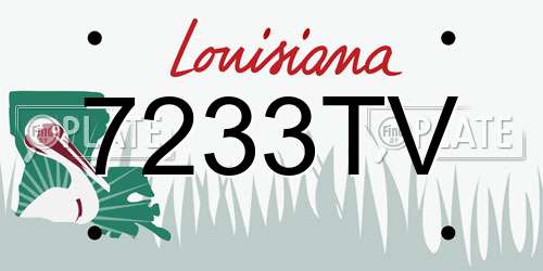 7233TV Louisiana License Plate