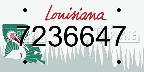 7236647 Louisiana License Plate