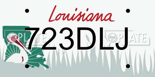 723DLJ Louisiana License Plate