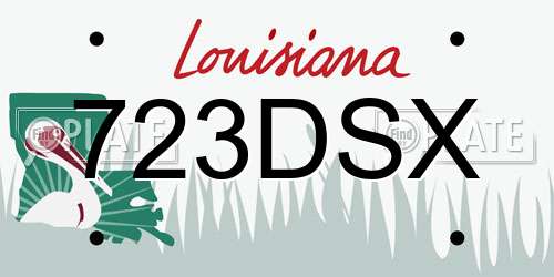 723DSX Louisiana License Plate