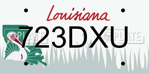 723DXU Louisiana License Plate