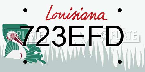 723EFD Louisiana License Plate
