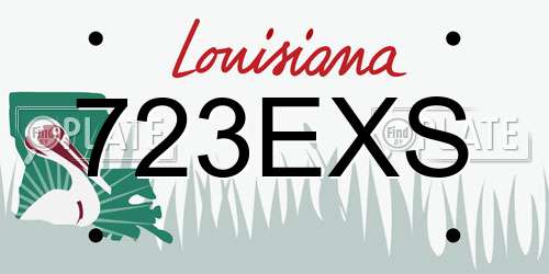 723EXS Louisiana License Plate