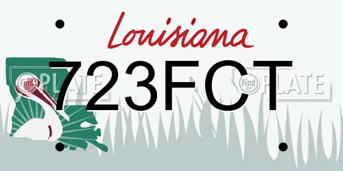 723FCT Louisiana License Plate