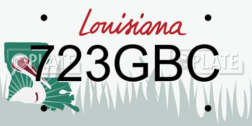 723GBC Louisiana License Plate