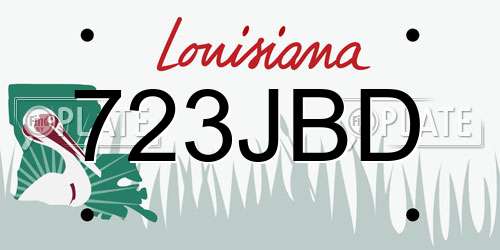 723JBD Louisiana License Plate