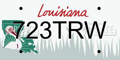 723TRW Louisiana License Plate
