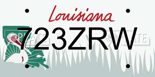 723ZRW Louisiana License Plate