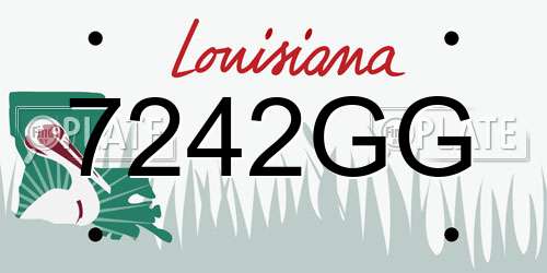 7242GG Louisiana License Plate
