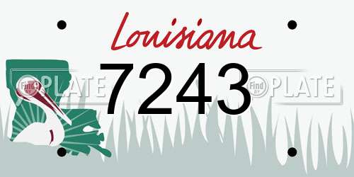 7243 Louisiana License Plate