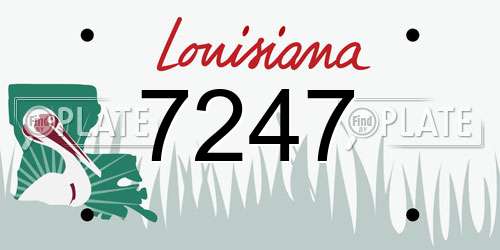 7247 Louisiana License Plate