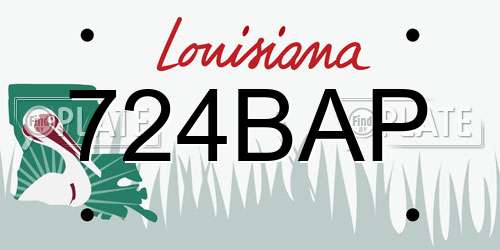 724BAP Louisiana License Plate