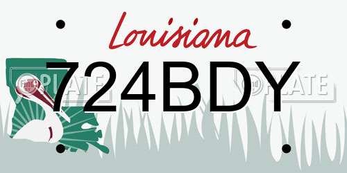 724BDY Louisiana License Plate