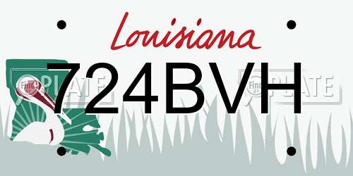 724BVH Louisiana License Plate