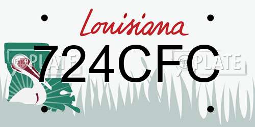 724CFC Louisiana License Plate