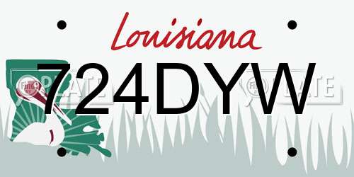 724DYW Louisiana License Plate