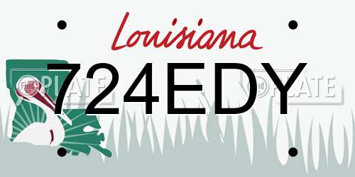724EDY Louisiana License Plate