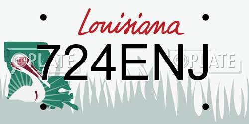 724ENJ Louisiana License Plate