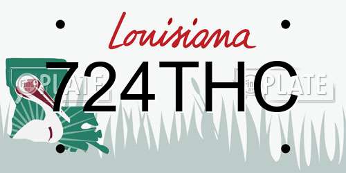 724THC Louisiana License Plate