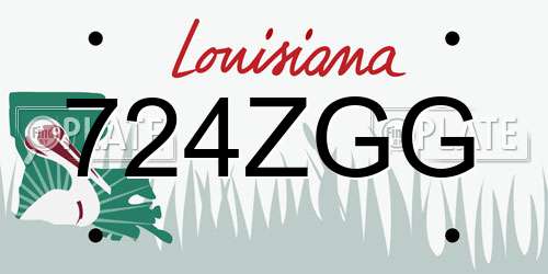 724ZGG Louisiana License Plate