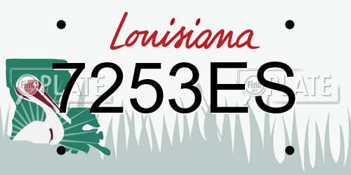 7253ES Louisiana License Plate