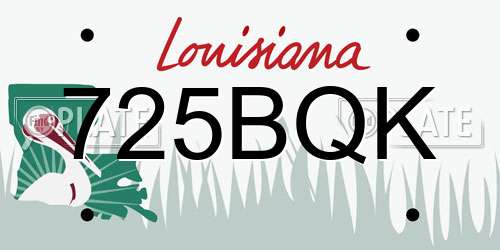 725BQK Louisiana License Plate