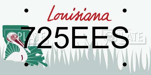 725EES Louisiana License Plate