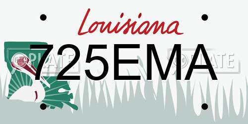 725EMA Louisiana License Plate