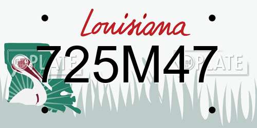 725M47 Louisiana License Plate