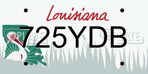 725YDB Louisiana License Plate
