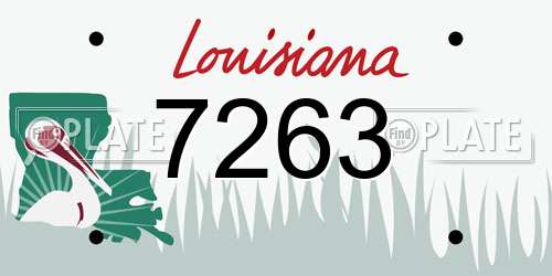 7263 Louisiana License Plate