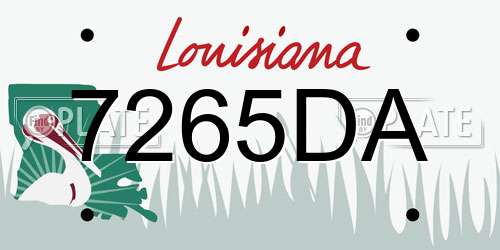 7265DA Louisiana License Plate