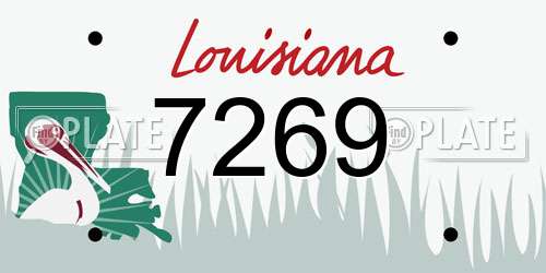 7269 Louisiana License Plate