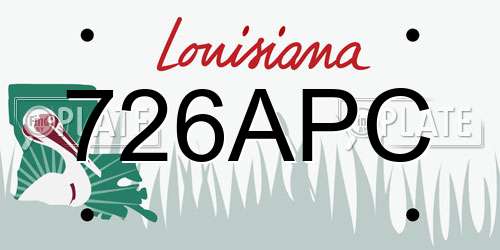 726APC Louisiana License Plate