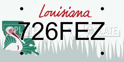 726FEZ Louisiana License Plate