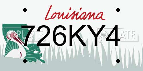 726KY4 Louisiana License Plate