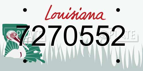 7270552 Louisiana License Plate