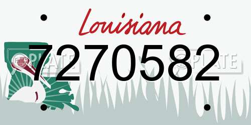 7270582 Louisiana License Plate