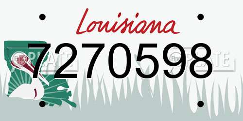 7270598 Louisiana License Plate