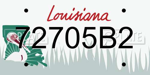 72705B2 Louisiana License Plate