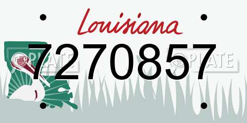 7270857 Louisiana License Plate