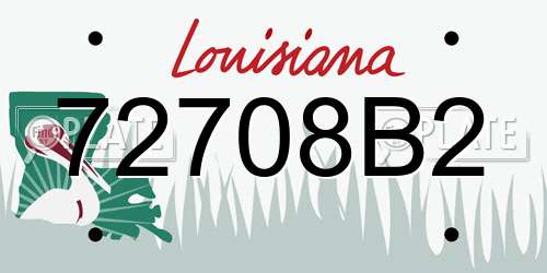 72708B2 Louisiana License Plate