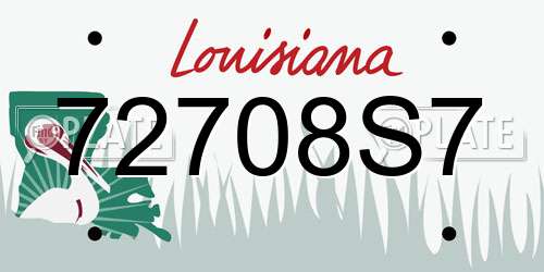 72708S7 Louisiana License Plate
