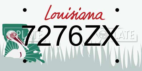 7276ZX Louisiana License Plate