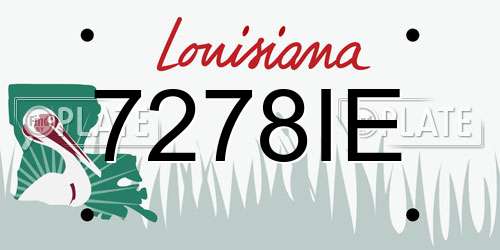 7278IE Louisiana License Plate