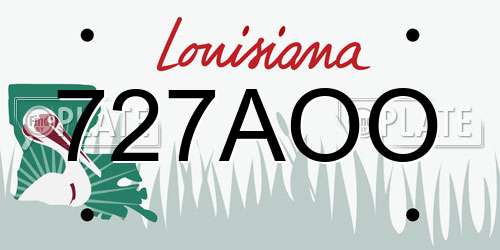 727AOO Louisiana License Plate