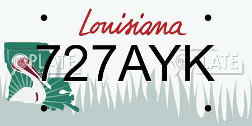 727AYK Louisiana License Plate