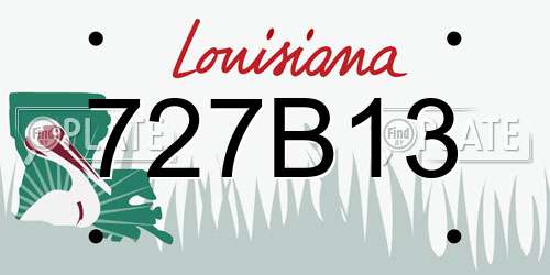 727B13 Louisiana License Plate